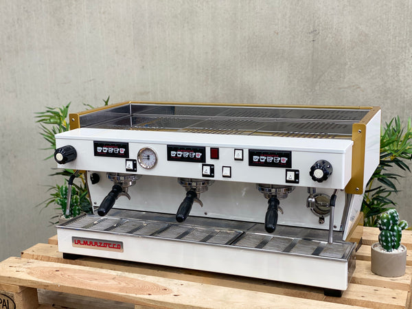 La Marzocco Linea Classic AV 3 Group Coffee Machine - White and Gold