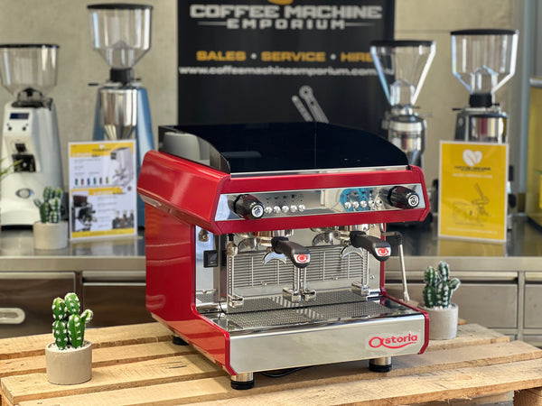 Brand New Astoria Tanya Compact 2 Group Coffee Machine - Red